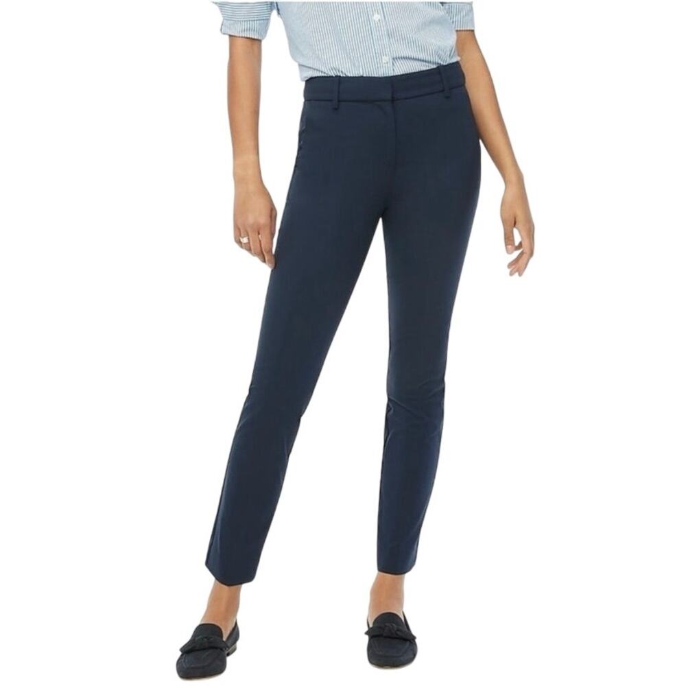 NWT J.Crew Factory Slim Fit Full-Length Trouser Dress Pant In Navy Blue Size 6